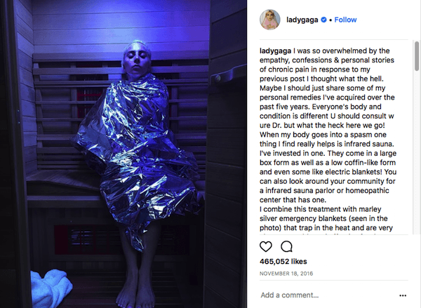 Lady Gaga uses infrared sauna for pain